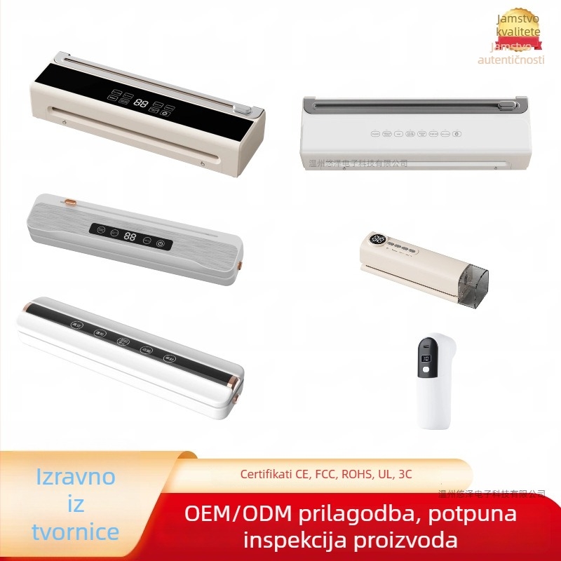 Bežično vakuumsko zatvarač s nožem za rezanje, automatski, kapacitet pakiranja 500 ml, 90W, litijska baterija, model SDW-01