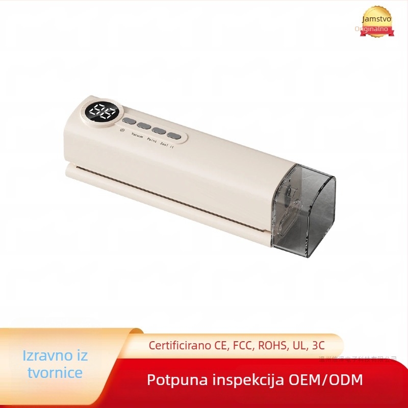 Bežično vakuumsko zatvarač s nožem za rezanje, automatski, kapacitet pakiranja 500 ml, 90W, litijska baterija, model SDW-01