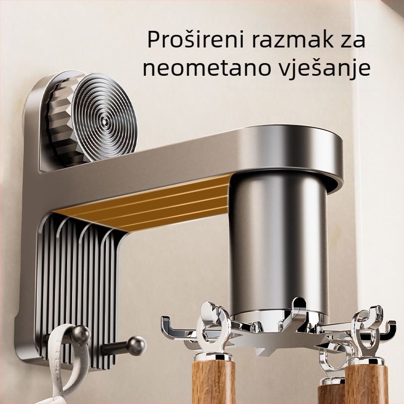 Kuhinjski zidni držač posuđa s rotirajućim kukicama, plastičan, jednostavan i moder dizajn