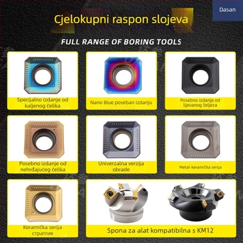 Dasan SEKT1204AFTN CNC fresa, četverostrane geometrije, nehrđajući čelik, kaljeni čelik