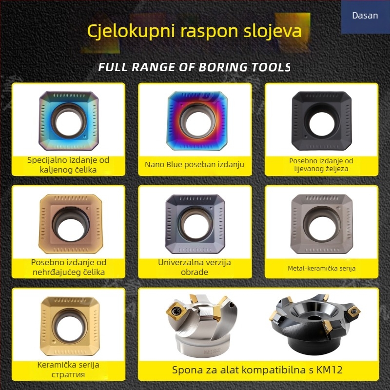 Dasan SEKT1204AFTN CNC fresa, četverostrane geometrije, nehrđajući čelik, kaljeni čelik