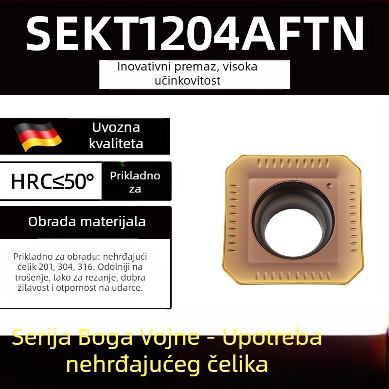 Dasan SEKT1204AFTN CNC fresa, četverostrane geometrije, nehrđajući čelik, kaljeni čelik