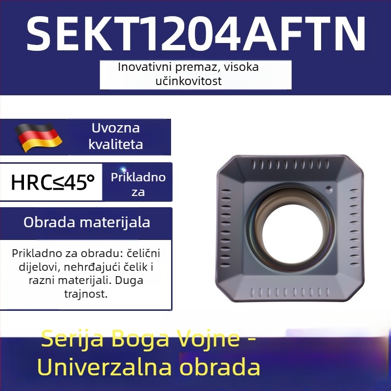 Dasan SEKT1204AFTN CNC fresa, četverostrane geometrije, nehrđajući čelik, kaljeni čelik