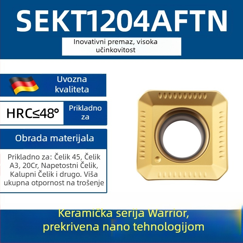 Dasan SEKT1204AFTN CNC fresa, četverostrane geometrije, nehrđajući čelik, kaljeni čelik