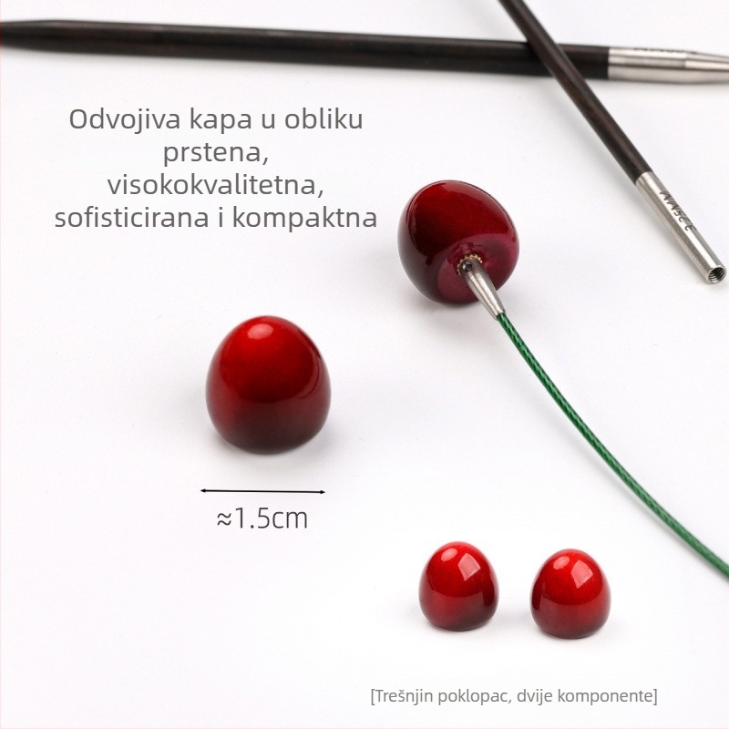 Odvojiva kručna igla za pletenje od ebanovog drveta, ručna izrada, za pletene džempere, modernog stila (Šifra: 6511002741999)