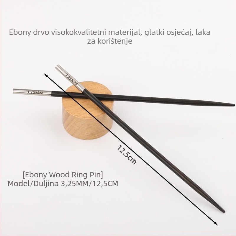 Odvojiva kručna igla za pletenje od ebanovog drveta, ručna izrada, za pletene džempere, modernog stila (Šifra: 6511002741999)