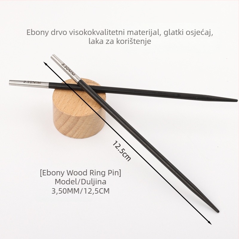 Odvojiva kručna igla za pletenje od ebanovog drveta, ručna izrada, za pletene džempere, modernog stila (Šifra: 6511002741999)