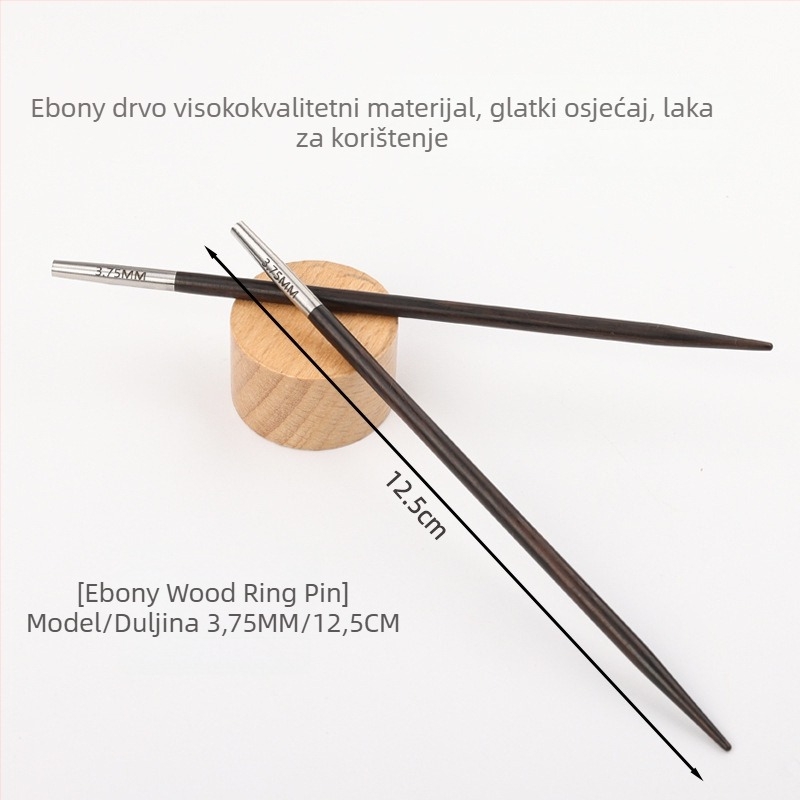 Odvojiva kručna igla za pletenje od ebanovog drveta, ručna izrada, za pletene džempere, modernog stila (Šifra: 6511002741999)