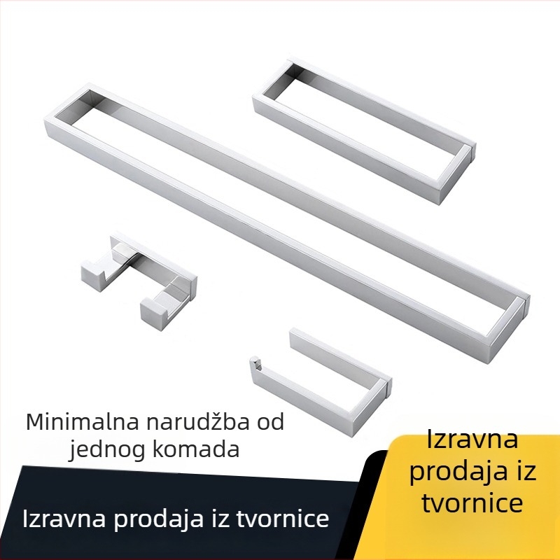 Set stalaka za ručnike od nehrđajućeg čelika 304, držač papirnatih ubrusa, kupaonica, četverodjelni set, mat završna obrada