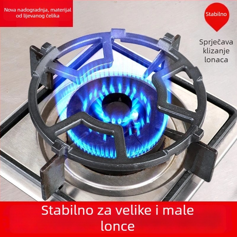 Metalni zidni držač za plinski štednjak, univerzalno za male posude, protuklizni, bez montaže
