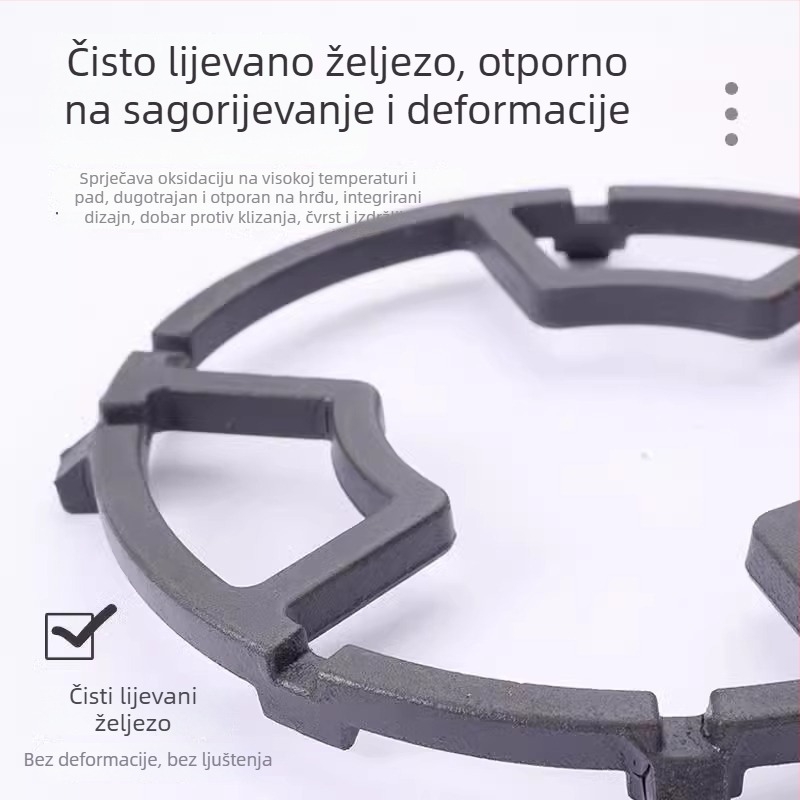 Metalni zidni držač za plinski štednjak, univerzalno za male posude, protuklizni, bez montaže