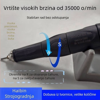 Stroj za graviranje i poliranje za nakit, jade i drvo; napajanje preko mreže; napon AC jednofazni i DC do 50V; pogodan za graviranje, poliranje i manikuru