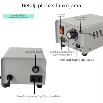 Stroj za graviranje i poliranje za nakit, jade i drvo; napajanje preko mreže; napon AC jednofazni i DC do 50V; pogodan za graviranje, poliranje i manikuru