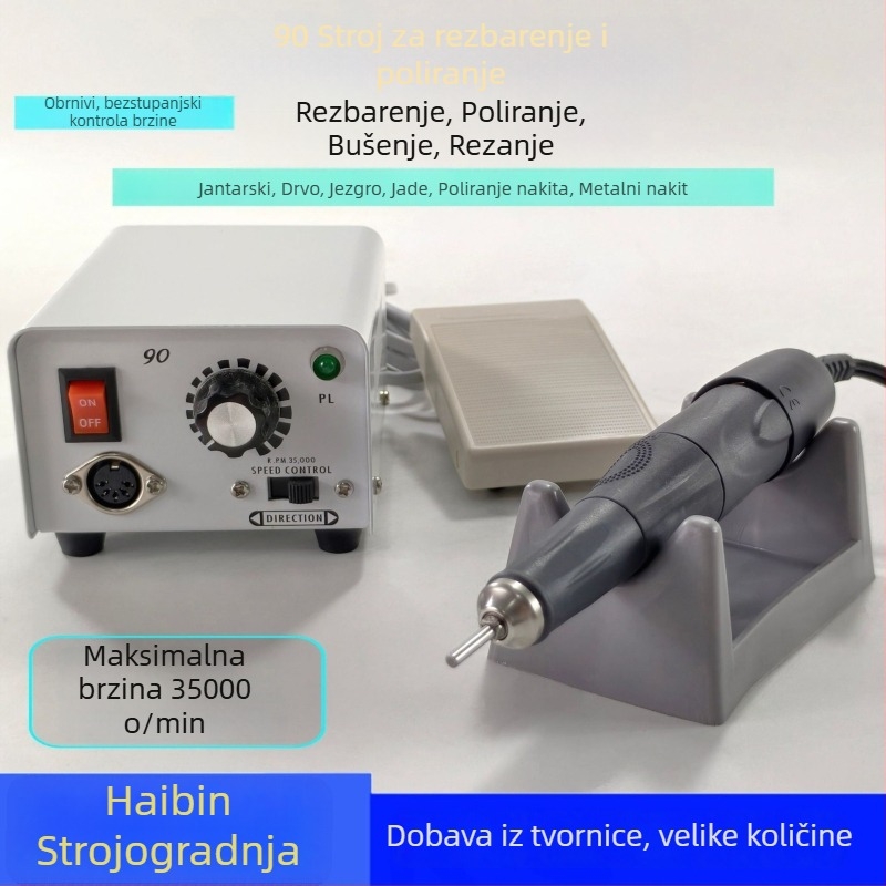 Stroj za graviranje i poliranje za nakit, jade i drvo; napajanje preko mreže; napon AC jednofazni i DC do 50V; pogodan za graviranje, poliranje i manikuru