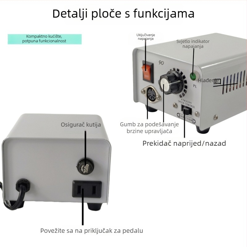 Stroj za graviranje i poliranje za nakit, jade i drvo; napajanje preko mreže; napon AC jednofazni i DC do 50V; pogodan za graviranje, poliranje i manikuru