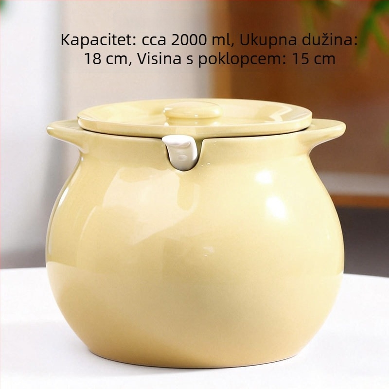 Keramička posuda za ulje s poklopcem i ručkom – posuda za čili ulje, stil kineske jednostavnosti