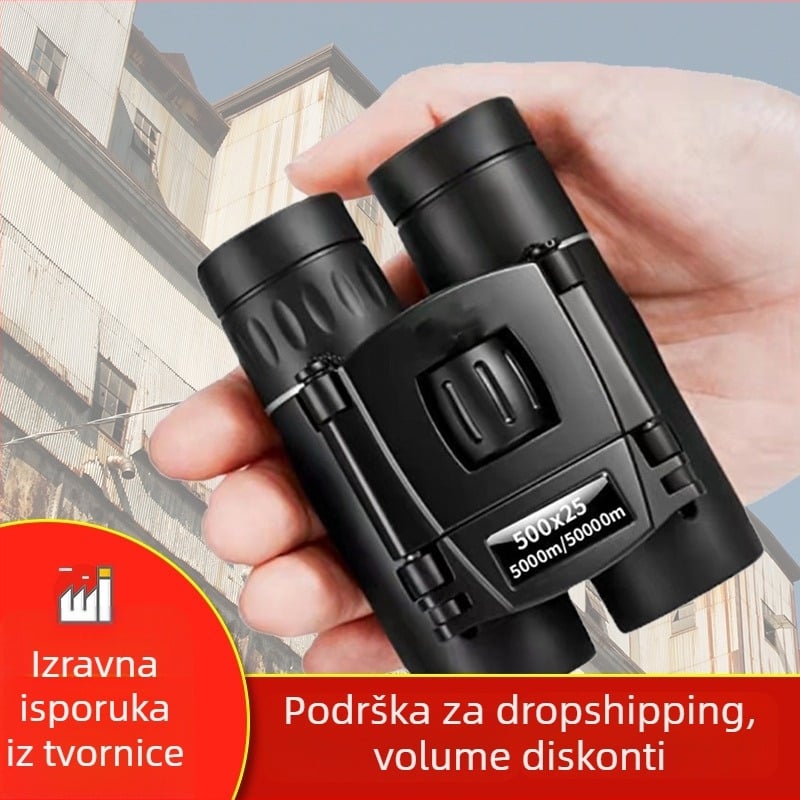 Binokularni dalekozor za vanjsku upotrebu – 10× povećanje, promjer izlazne zjenice 2.2 mm, udaljenost očiju 10 mm, vidno polje 10000