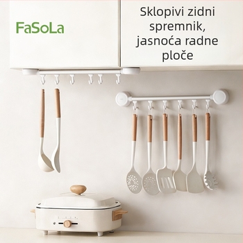 FaSoLa kuka s vaku bez bušenja za kuhinju, ABS, nosivost 3–5 kg, zidni dvostruki držač, model DZ-885