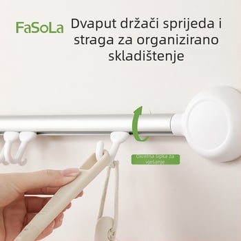 FaSoLa kuka s vaku bez bušenja za kuhinju, ABS, nosivost 3–5 kg, zidni dvostruki držač, model DZ-885