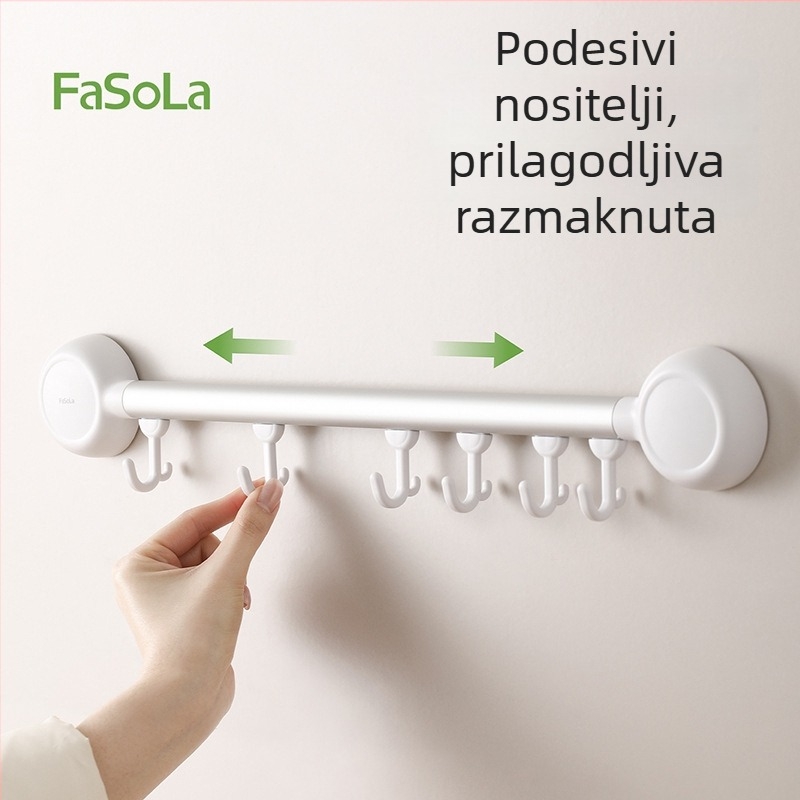 FaSoLa kuka s vaku bez bušenja za kuhinju, ABS, nosivost 3–5 kg, zidni dvostruki držač, model DZ-885