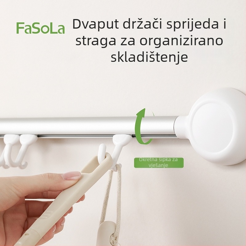 FaSoLa kuka s vaku bez bušenja za kuhinju, ABS, nosivost 3–5 kg, zidni dvostruki držač, model DZ-885