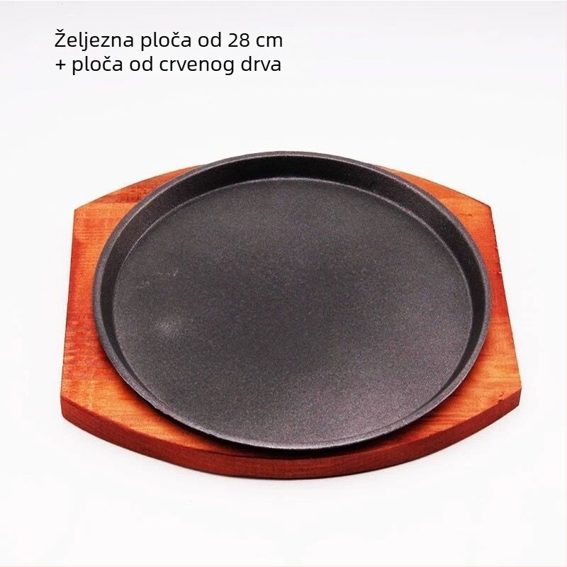 Lijena željezna Teppanyaki ploča, okrugla, neprijanjajuća površina, lako se čisti, otporna na hrđu