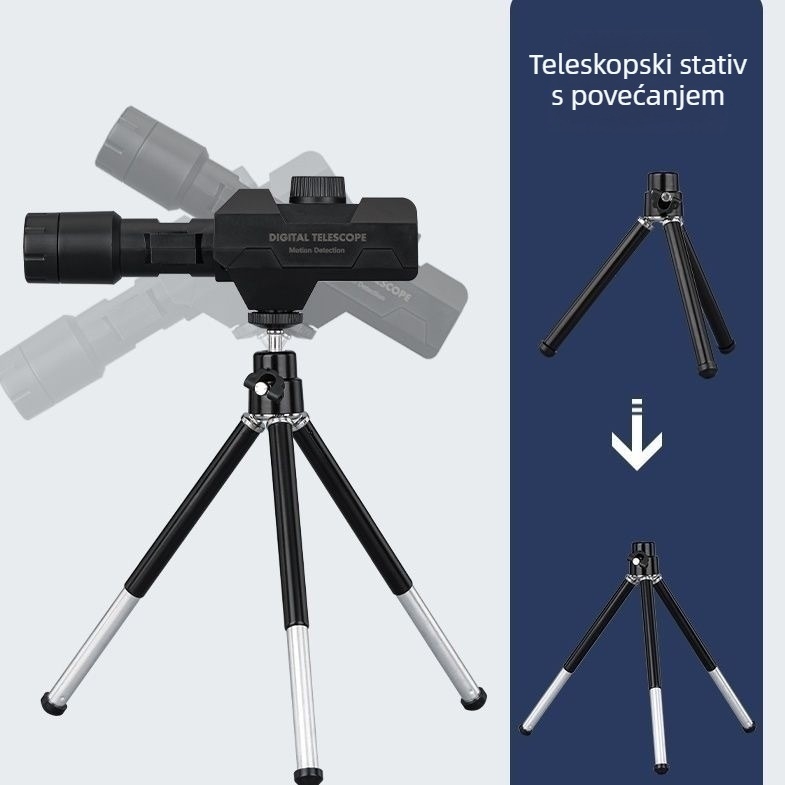 WiFi 70× digitalni teleskop sa stativom, USB snimački monitor za promatranje krajolika na otvorenom, kompatibilan s pametnim telefonom i tabletom