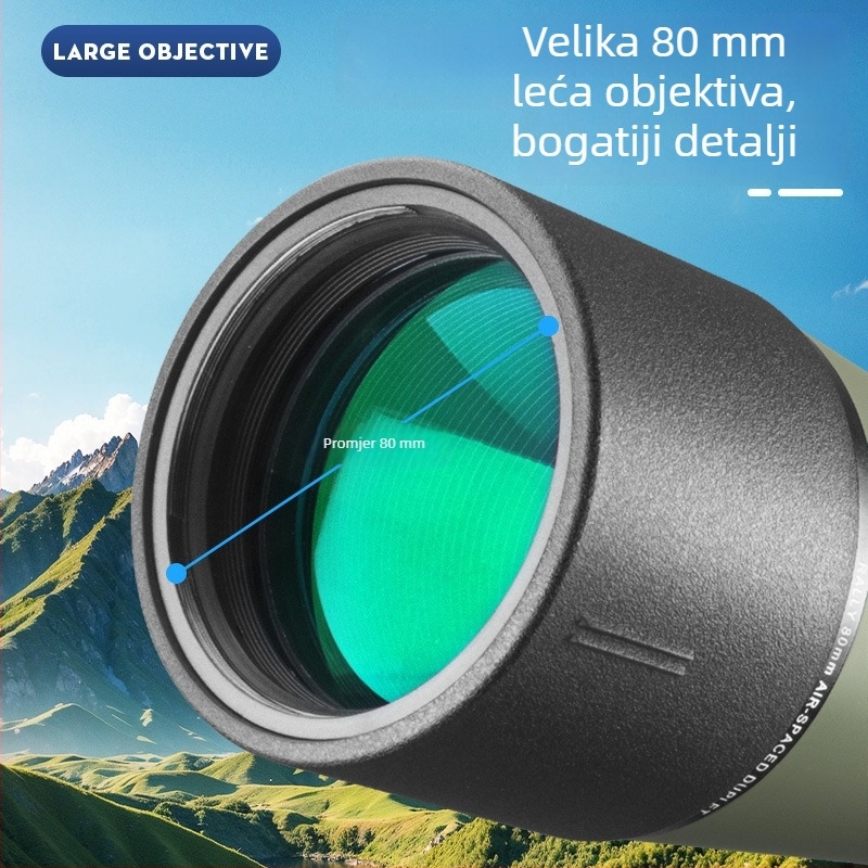 Teleskop za promatranje ptica 20-75x80, HD noćni vid, 80 mm objektiv, za vanjsku upotrebu