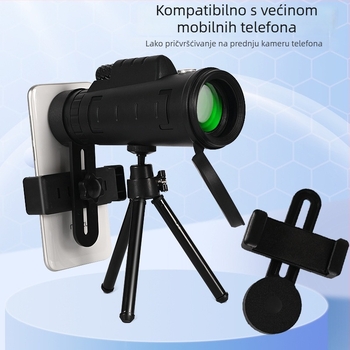 Monokularni teleskop za vanjsko promatranje — visoko povećanje, visokorezolucijska optika, prijenosan dizajn, noćni vid pri slabom osvjetljenju