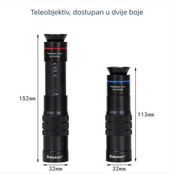 Datyson monocularni teleskop s telefonskim teleobjektivom, 10× povećanje, potpuno metalno kućište, model 5D0010A