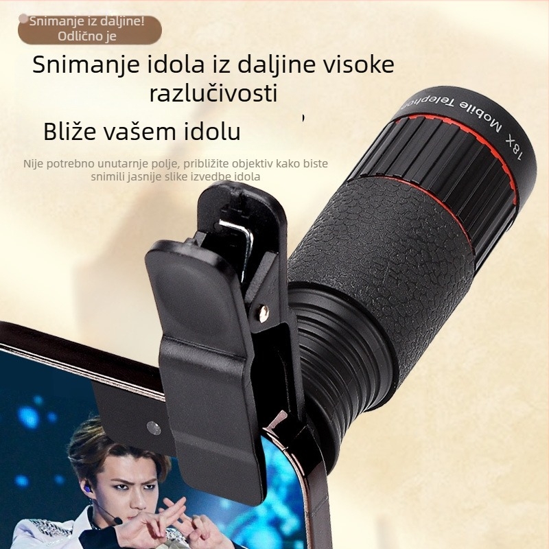 Teleobjektiv za pametni telefon za koncerte, 18x povećanje, stabilizacija i HD snimanje