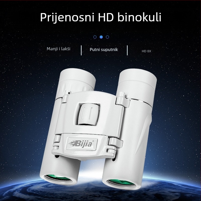 BIJIA 8x22 HD binokulari s noćnim vidom u slabom osvjetljenju za koncerte, promatranje na otvorenom i promatranje ptica