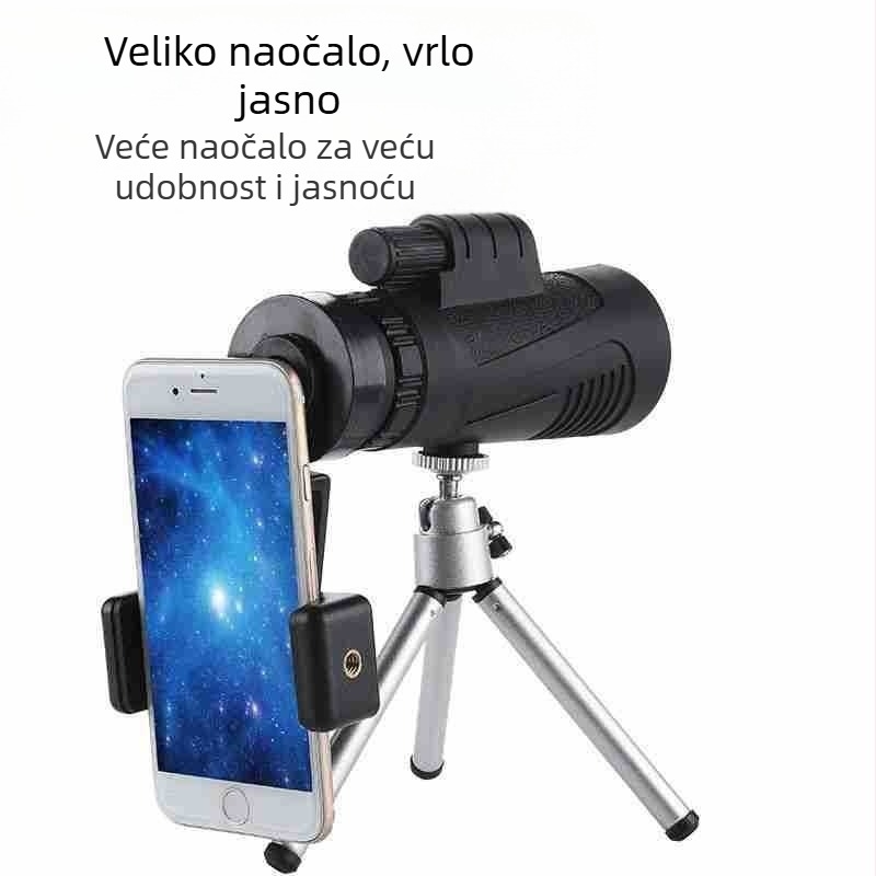 Huaxiang 12x50 monocularni teleskop širokog vidnog polja, velikog otvora, dugog fokusa i noćnog vida za fotografiranje