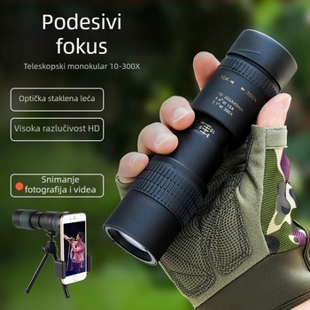 Monokularni teleskop 10-500×40, HD zoom, prijenosan, za fotografiranje pametnim telefonom na otvorenom