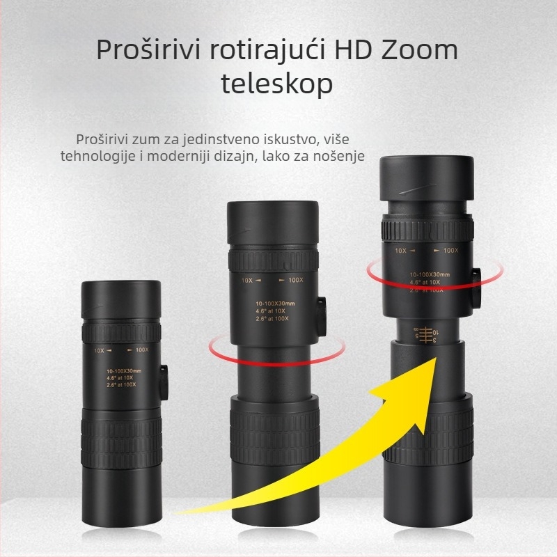 10300 Monokularni teleskop s varijabilnim povećanjem, visoka razlučivost, za vanjske koncerte i natjecanja