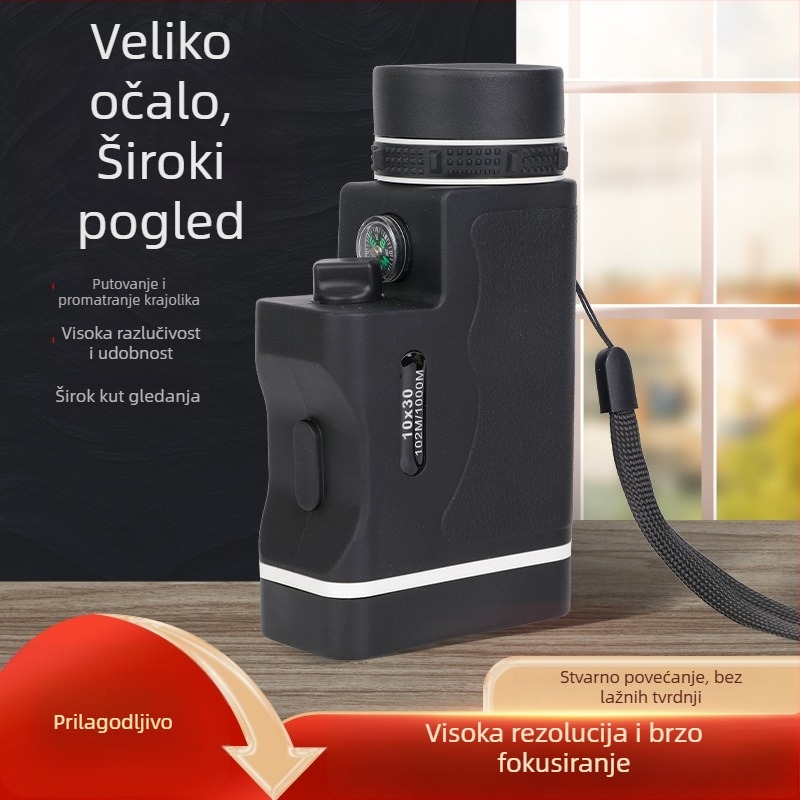 10x30 monokularni teleskop za dnevnu i noćnu upotrebu, noćni vid pri slabom osvjetljenju, lasersko osvjetljenje