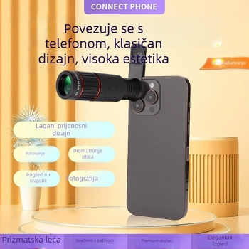 Monokularni teleobjektiv za pametni telefon, 18–64× zum, HD profesionalno fotografiranje
