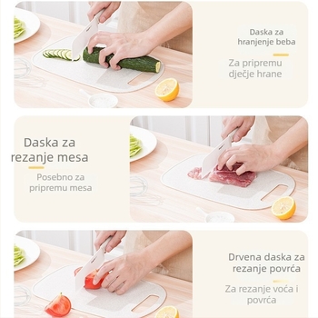 Plastična daska za rezanje s umivaonikom - prijenosna, protuklizna, otporna na plijesan, dvostrana; marka YQ