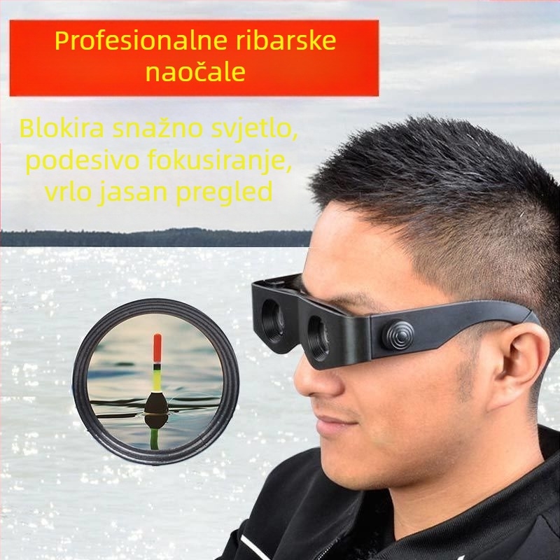 Teleskop za ribolov koji se nosi na glavi, 6x povećanje, HD noćno vidjenje, polarizirane naočale za čitanje