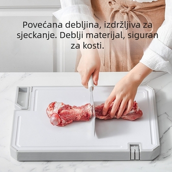 Dvostrana antibakterijska daska za rezanje od nehrđajućeg čelika, debela, za kućnu upotrebu