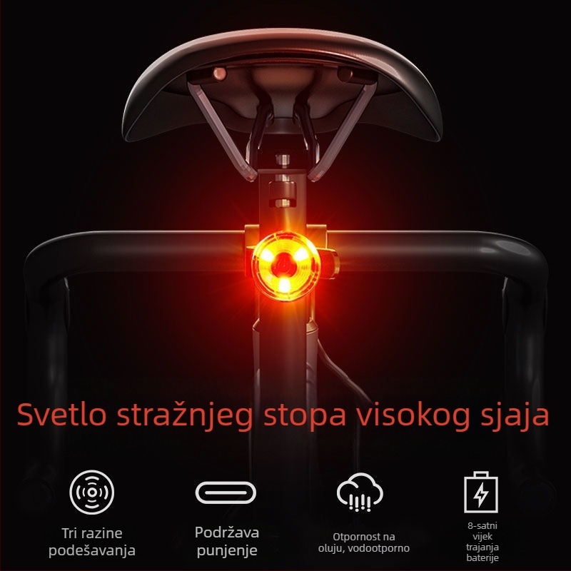 Stražnja svjetiljka za bicikl, za planinski i cestovni bicikl noćna vožnja (Bez obrade/prilagodbe, Marka: Druga, Nije za uvoz, Glavna tržišta: Druga, Nema ovlaštene privatne marke)