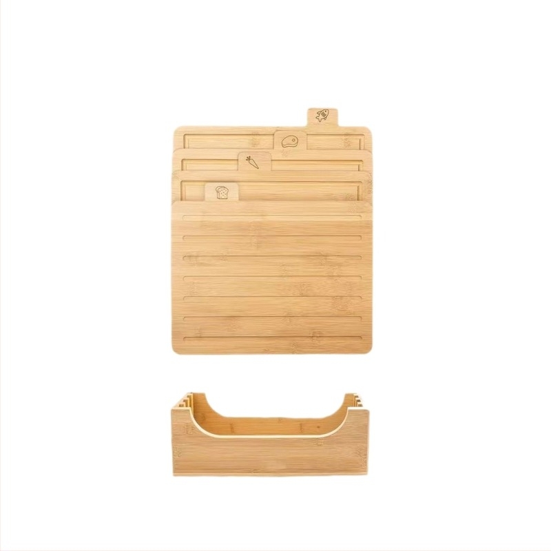 Bambusova daska za rezanje - četverodijelni set, kuhinja višenamjenska, antibakterijska, moderni minimalistički stil