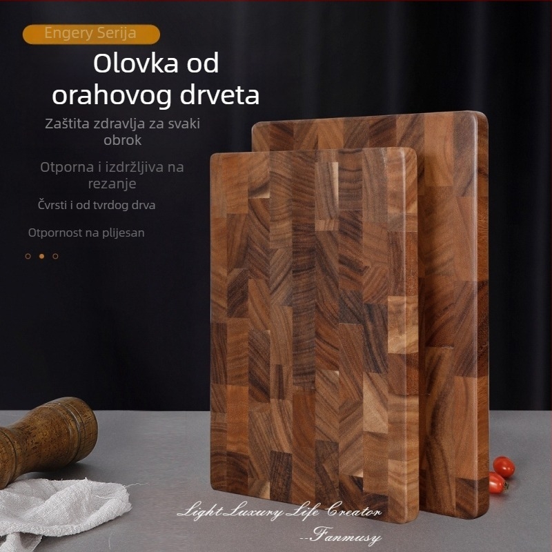 Engery serija, daska za rezanje od tajske akacije, debela, dvostrana, za kućnu kuhinju, antibakterijska