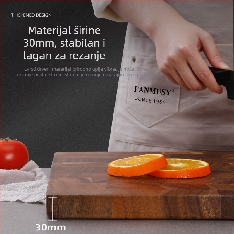 Engery serija, daska za rezanje od tajske akacije, debela, dvostrana, za kućnu kuhinju, antibakterijska