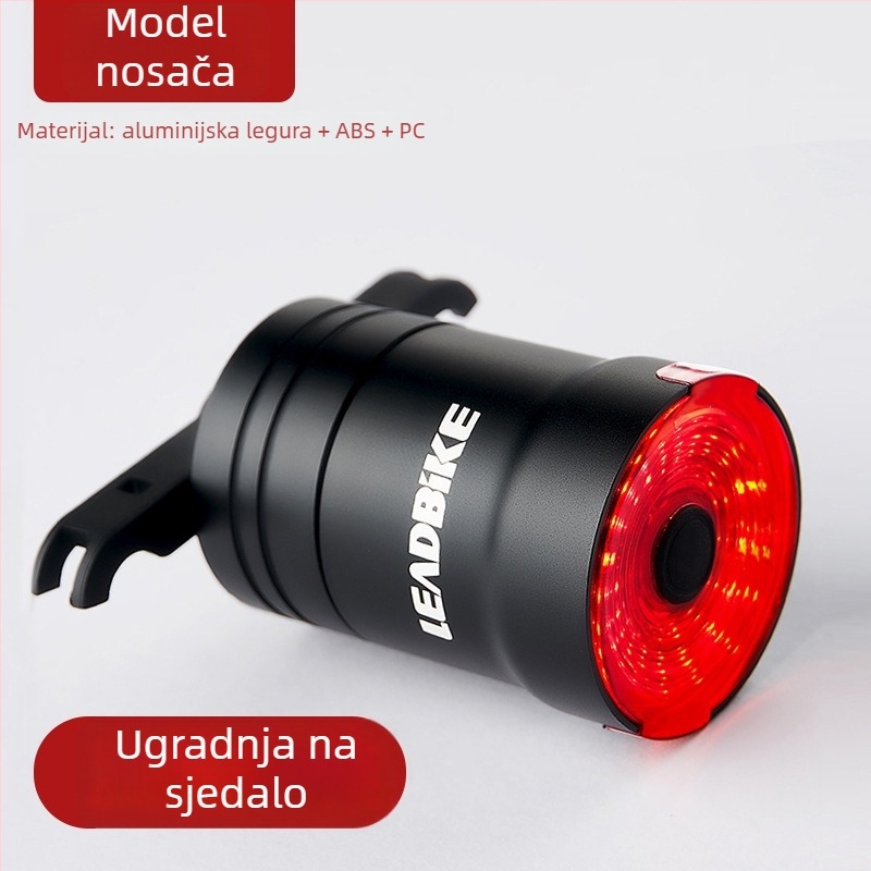 Svetlo za bicikl s inteligentnim senzorom i stražnjim svjetlom kočnice, Type-C punjenje, vodootporno, upozorenje za vožnju noću