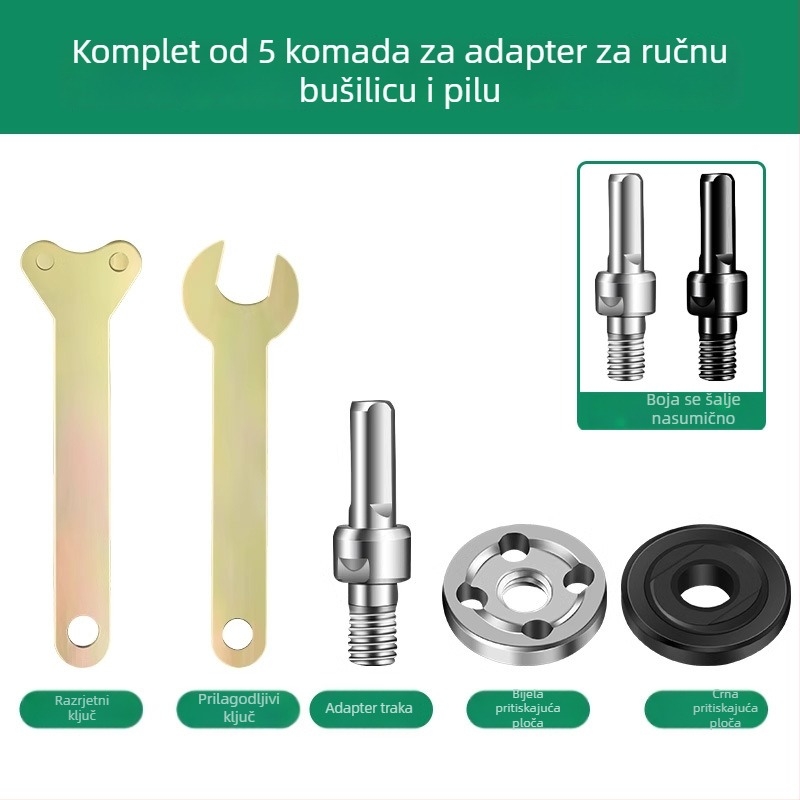 Set za pretvaranje bušilice u kutnu brusilicu s adapterom čahure, spojnom šipkom i glavom za rezanje (Warranty)