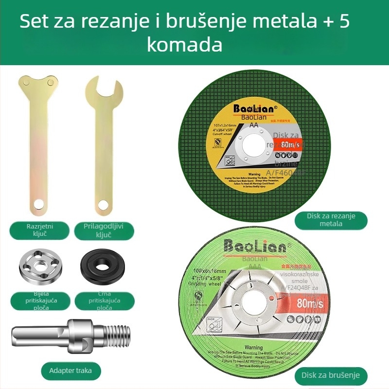 Set za pretvaranje bušilice u kutnu brusilicu s adapterom čahure, spojnom šipkom i glavom za rezanje (Warranty)