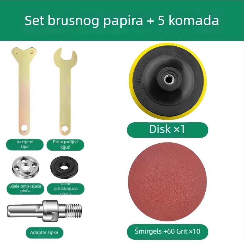 Set za pretvaranje bušilice u kutnu brusilicu s adapterom čahure, spojnom šipkom i glavom za rezanje (Warranty)