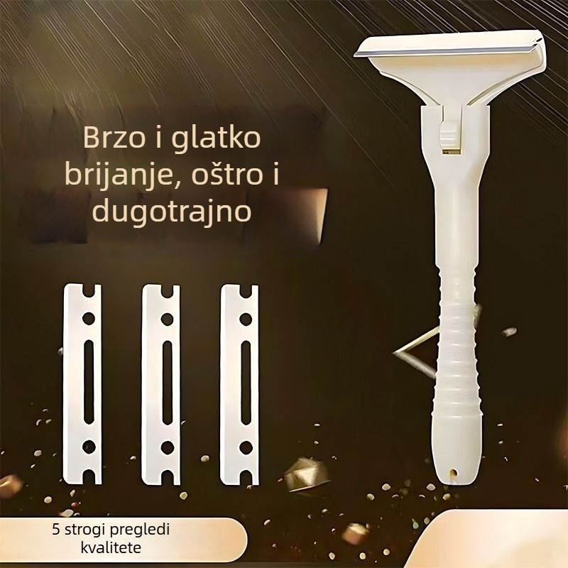 Pig Hair Scraper Special Knife — Specijalni nož za uklanjanje svinjske dlake — plastika, moder minimalistički stil, otisak logotipa