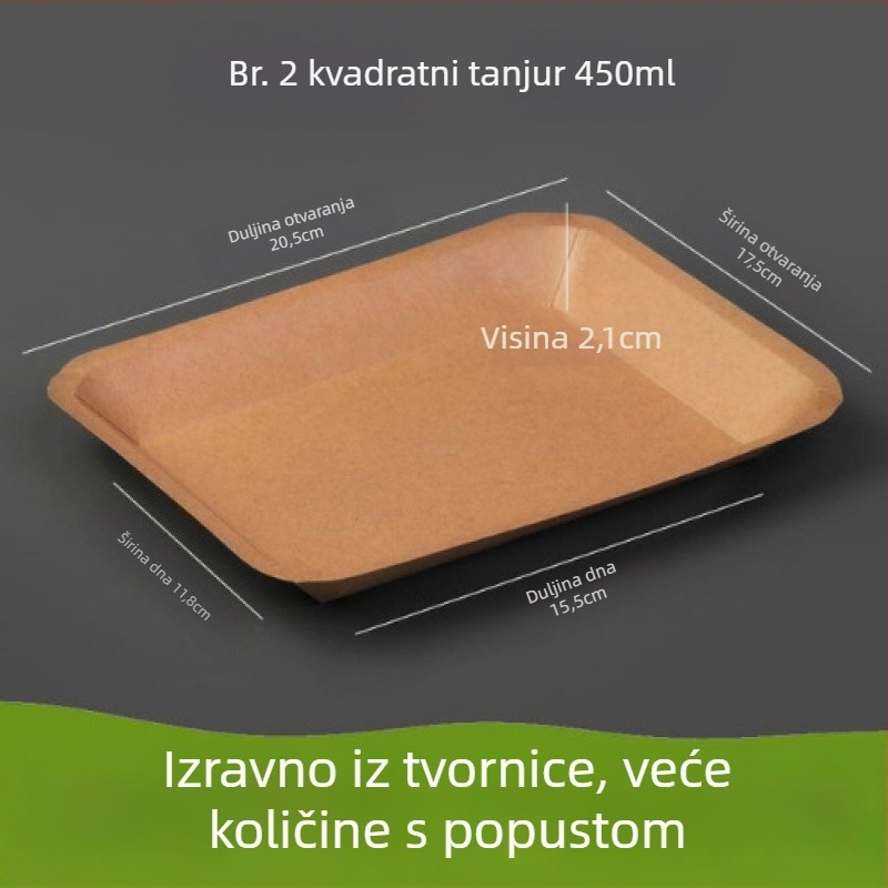 Jednokratna posuda od Kraft papira za piknik i roštilj, pogodna za ražnjiće i grickalice